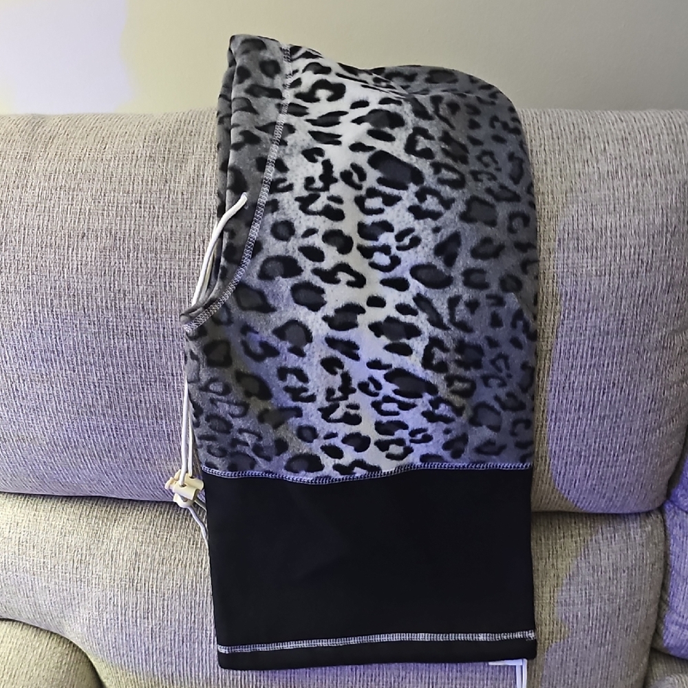 Leopard Print Black and Gray Scarf